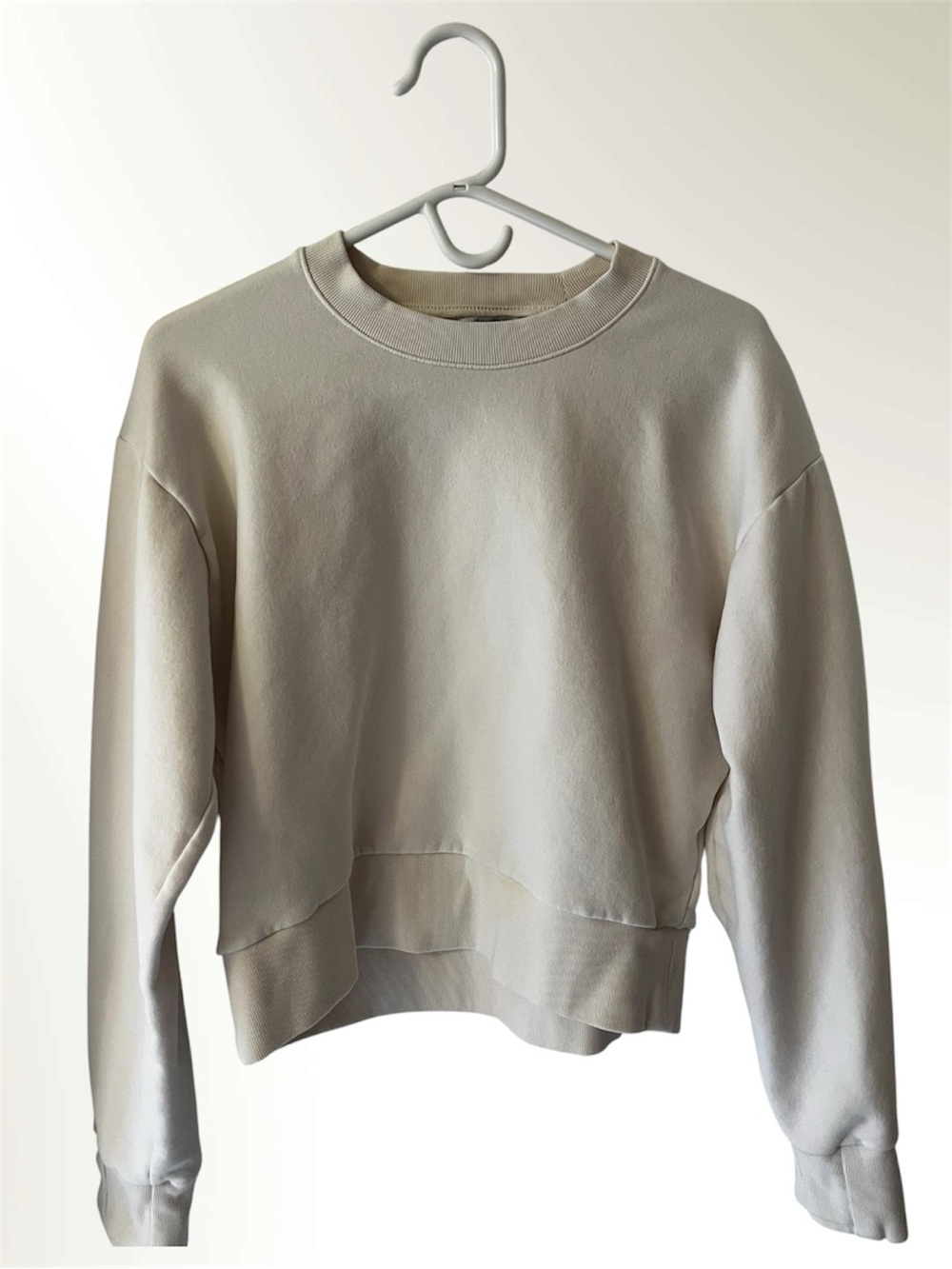 Athleta Retroplush Crewneck Cropped Sweatshirt Cream or Bone